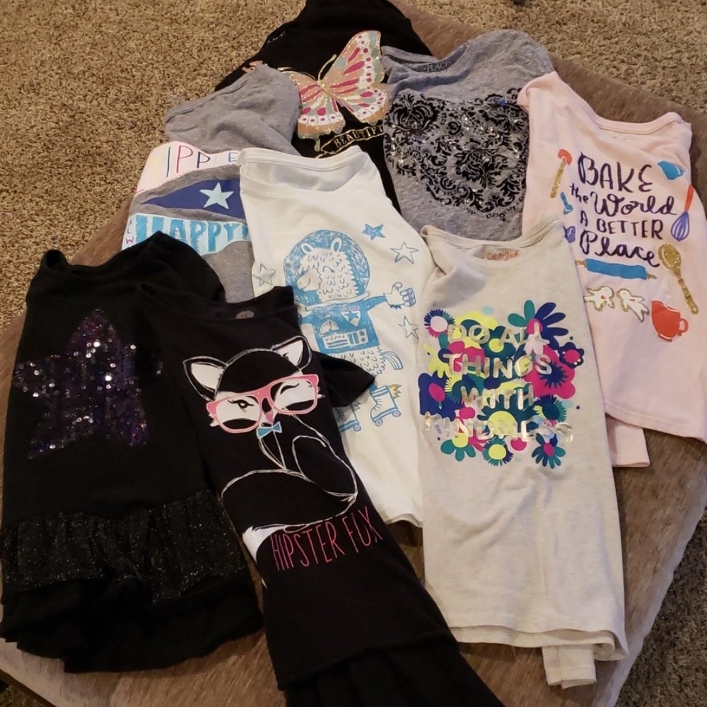 Lot of 8 size 7/8 Long sleeve shirts.